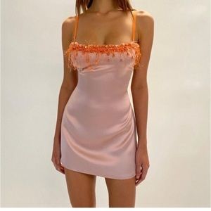 Danielle Guizio pink satin dress